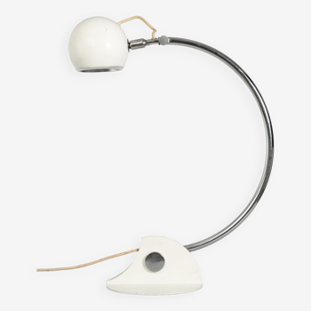 Lamp designed by luci cinisello - origin milan, italy - material: chromed metal painted white - height