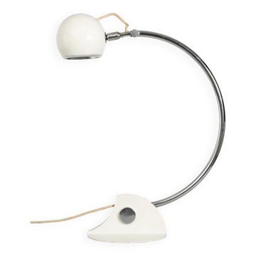 Lamp designed by luci cinisello - origin milan, italy - material: chromed metal painted white - height