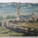 Painting - Oil on canvas Breton Village Signed Louis Hayaux (1897 - 1982)