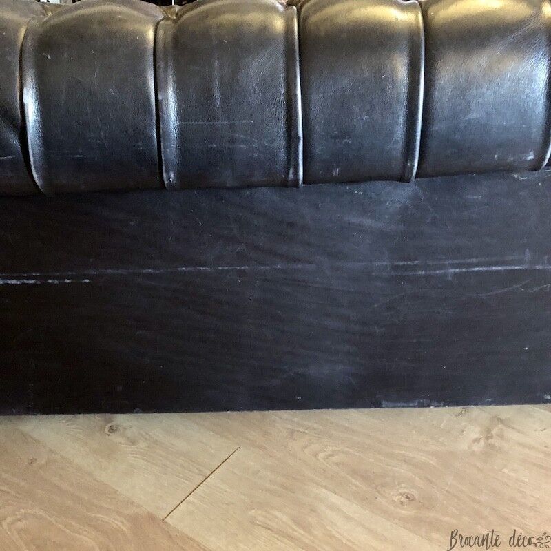 Chesterfield sofa in genuine black leather 3 seats