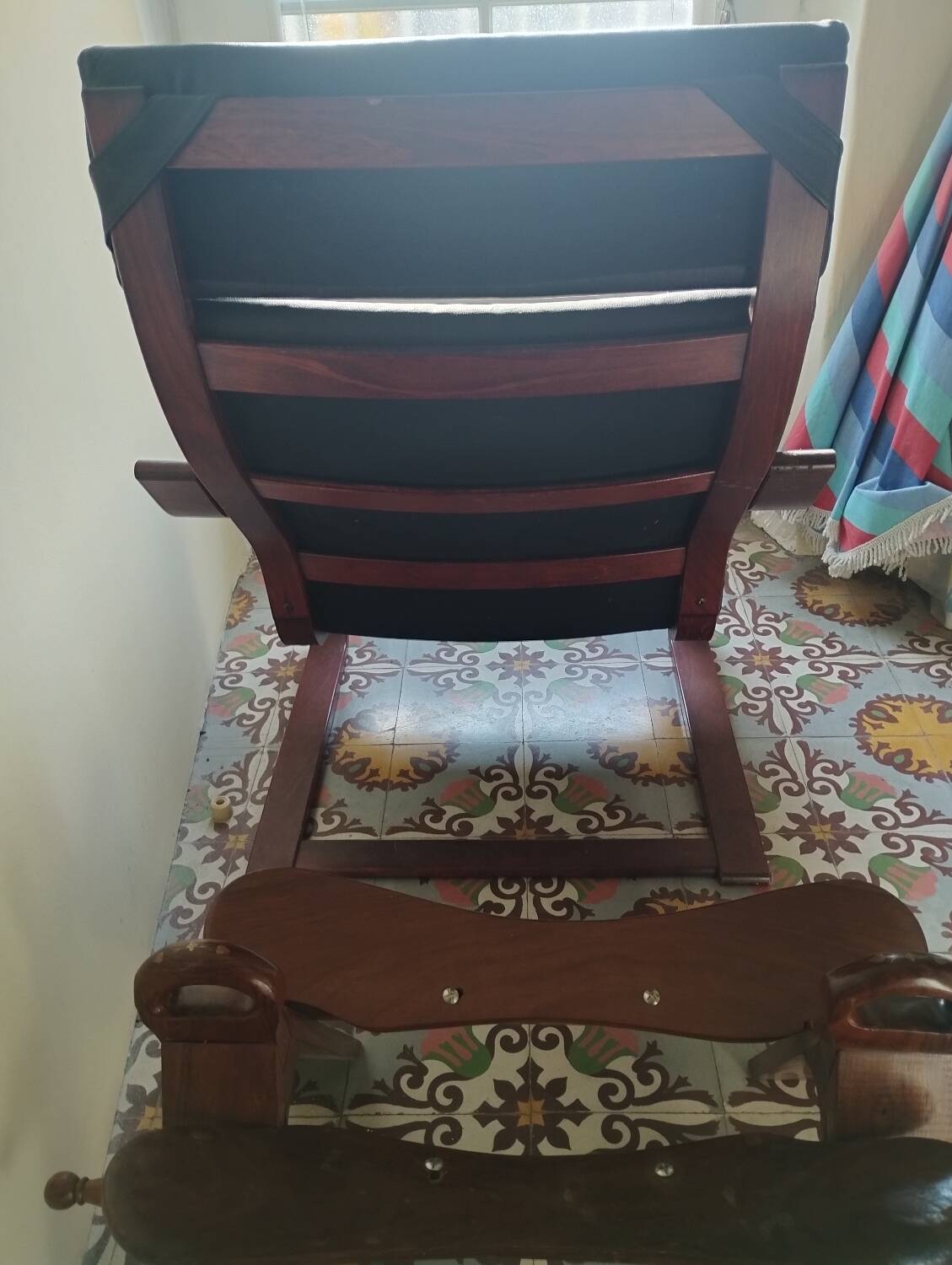 Scandinavian armchair in black leather