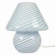 Murano glass lamp in the shape of a mushroom made using the swirling technique of mouth blown glass.