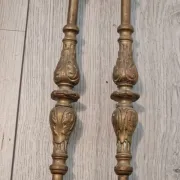 Fireplace servant: shovel and tongs in bronze, Louis XVI style, late 19th century.