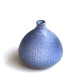 Blue ceramic fig vase by Antonio Lampecco, 70s