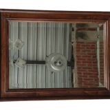 Ancien miroir biseauté encadrement cadre bois