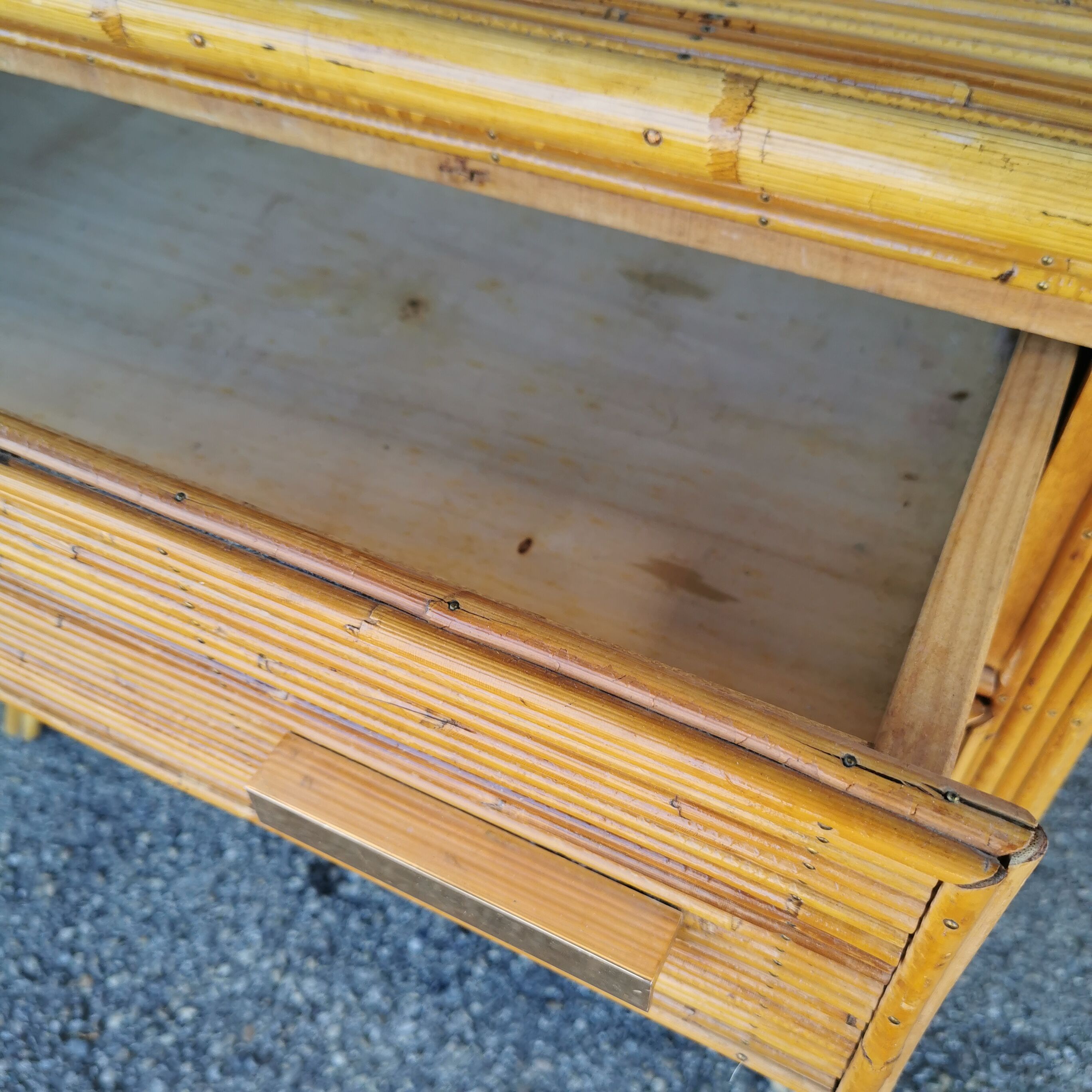 Rattan chest of drawers from the 50s