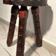 Brutalist sculpted tripod stool in solid wood — 1960s