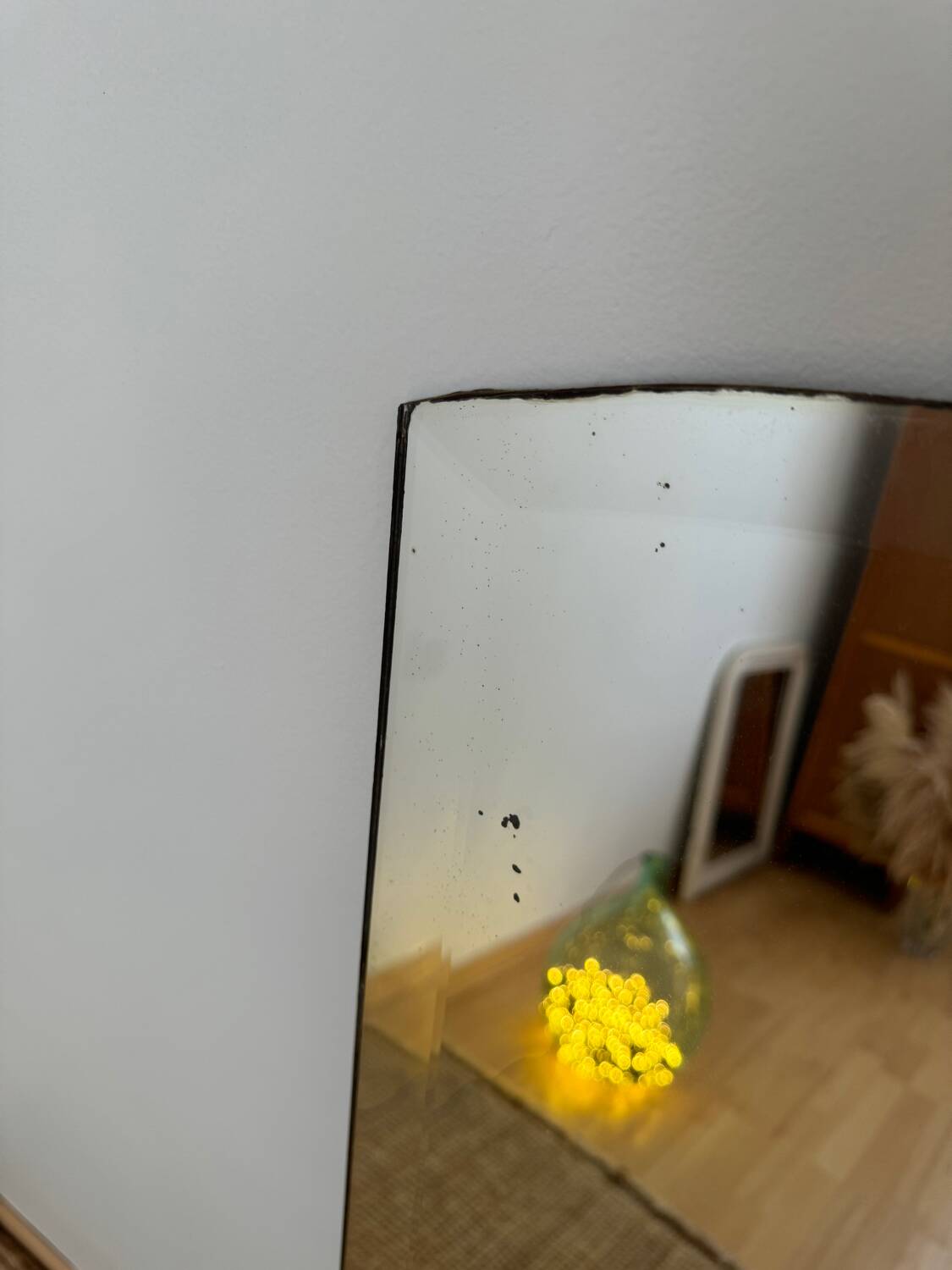 Vintage full-length beveled art deco mirror