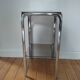 Vintage metal and glass console