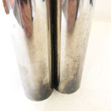 Silver metal candle holder 70s