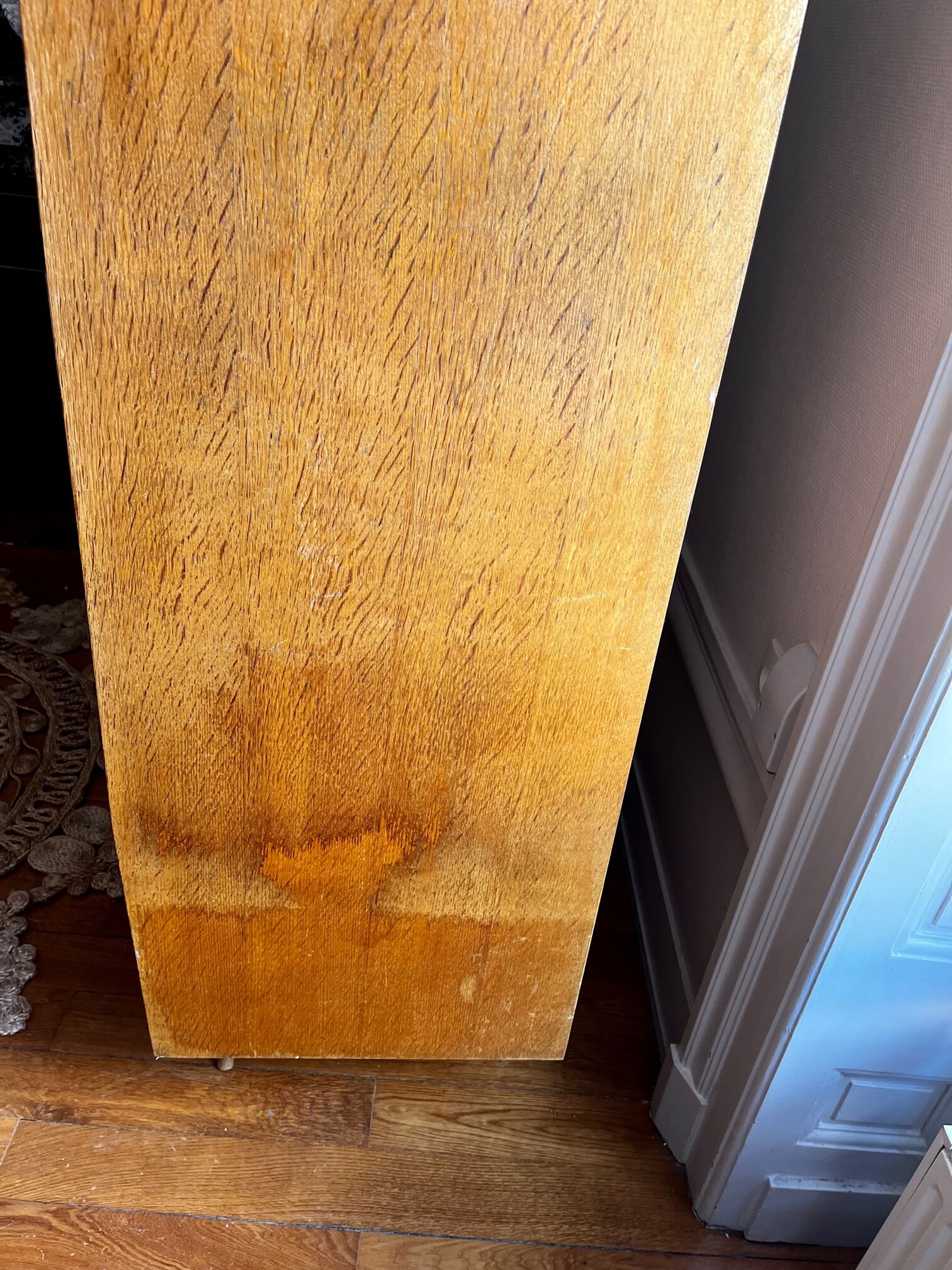 Wood and rattan cabinet 60s