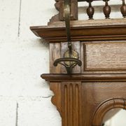 Napoleon III style walnut wardrobe, late 19th century, 3 mirrors, marble top, 8 coat hooks