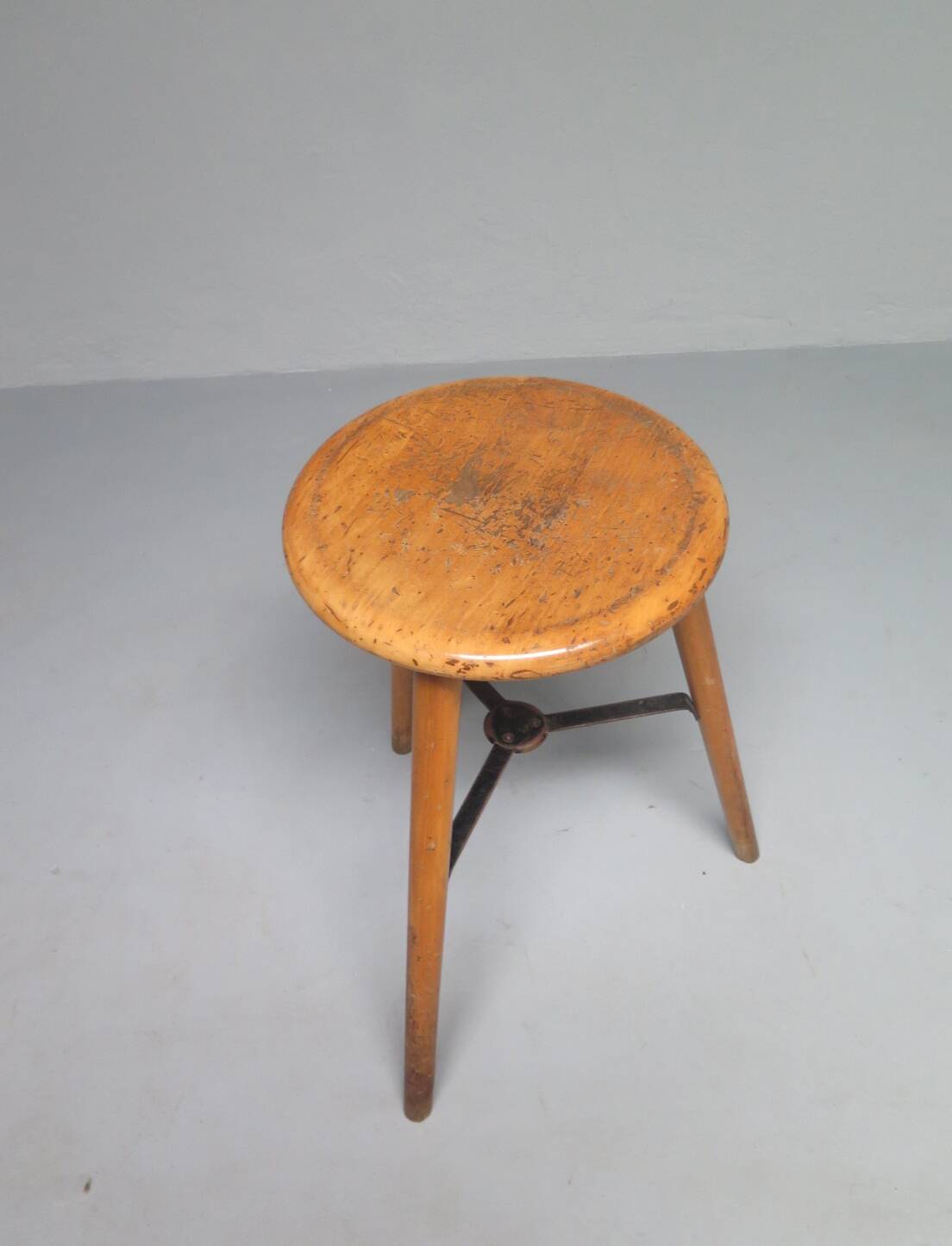 High Beech Stool, Denmark, 1960s