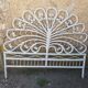 Tete de lit peacock rotin blanc