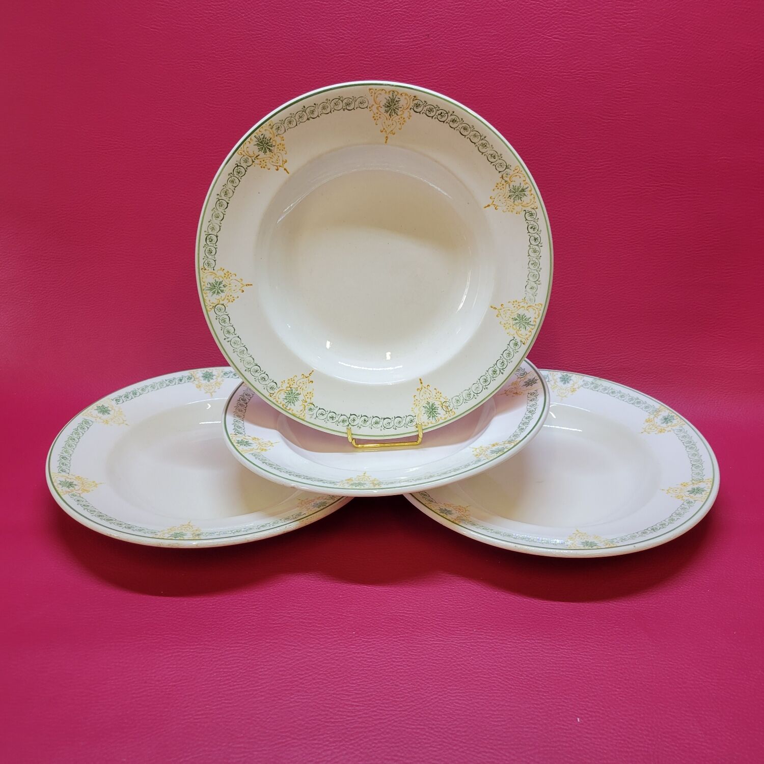 Longwy Longpré 4 old earthenware plates