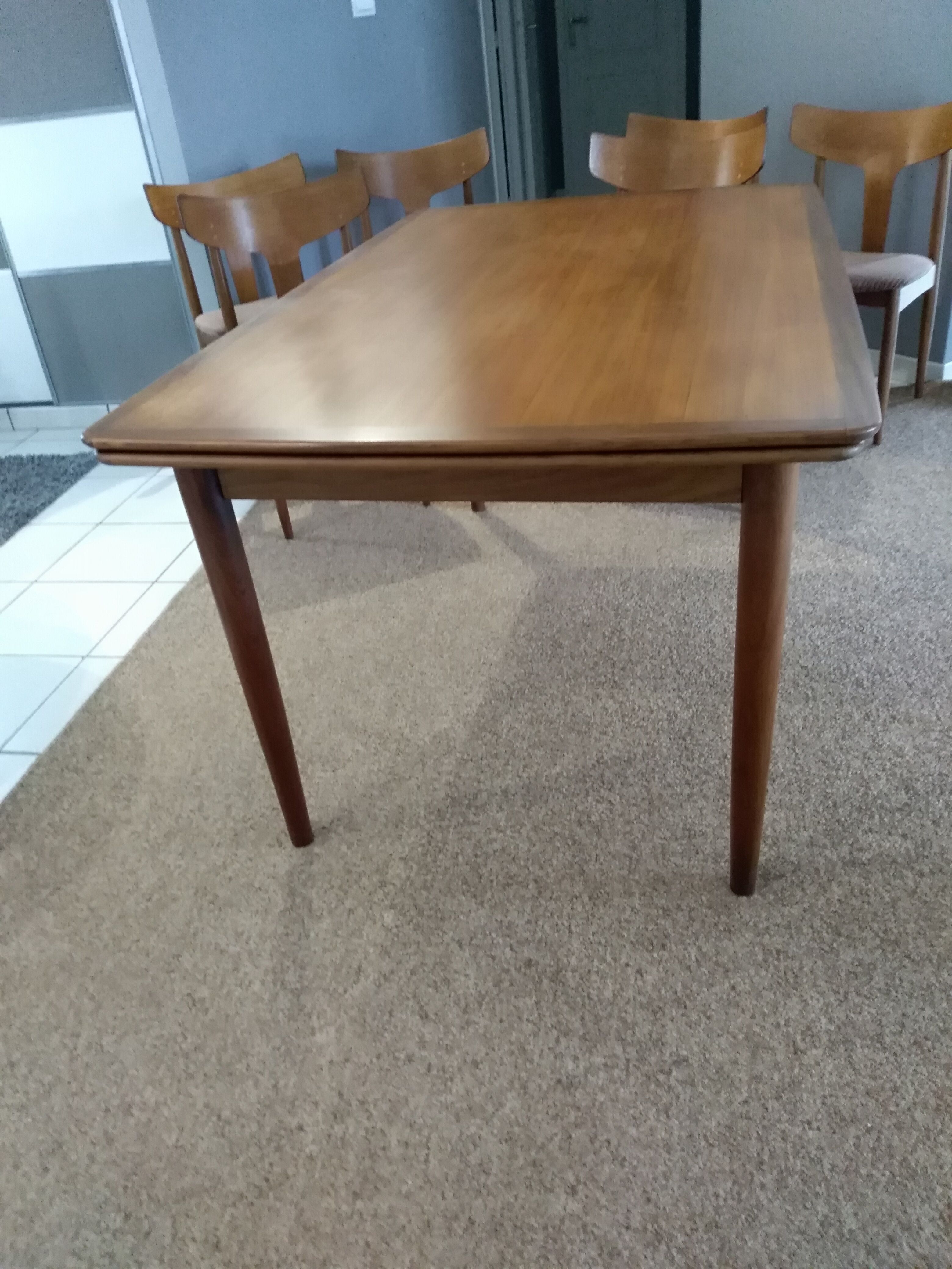 Extendable table in teak Scandinavian SAMCOM 1960