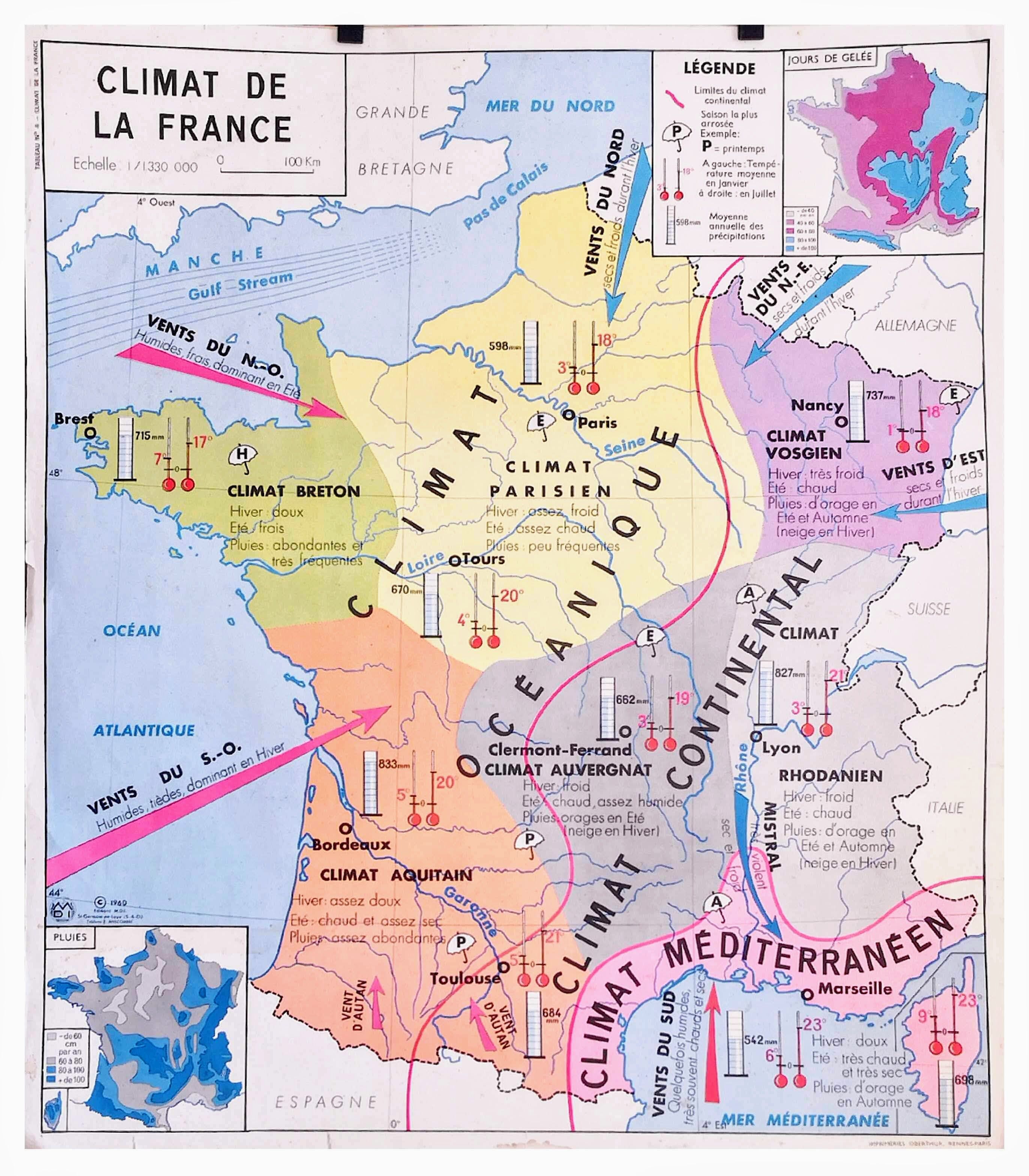 School climate of France map / atlantic