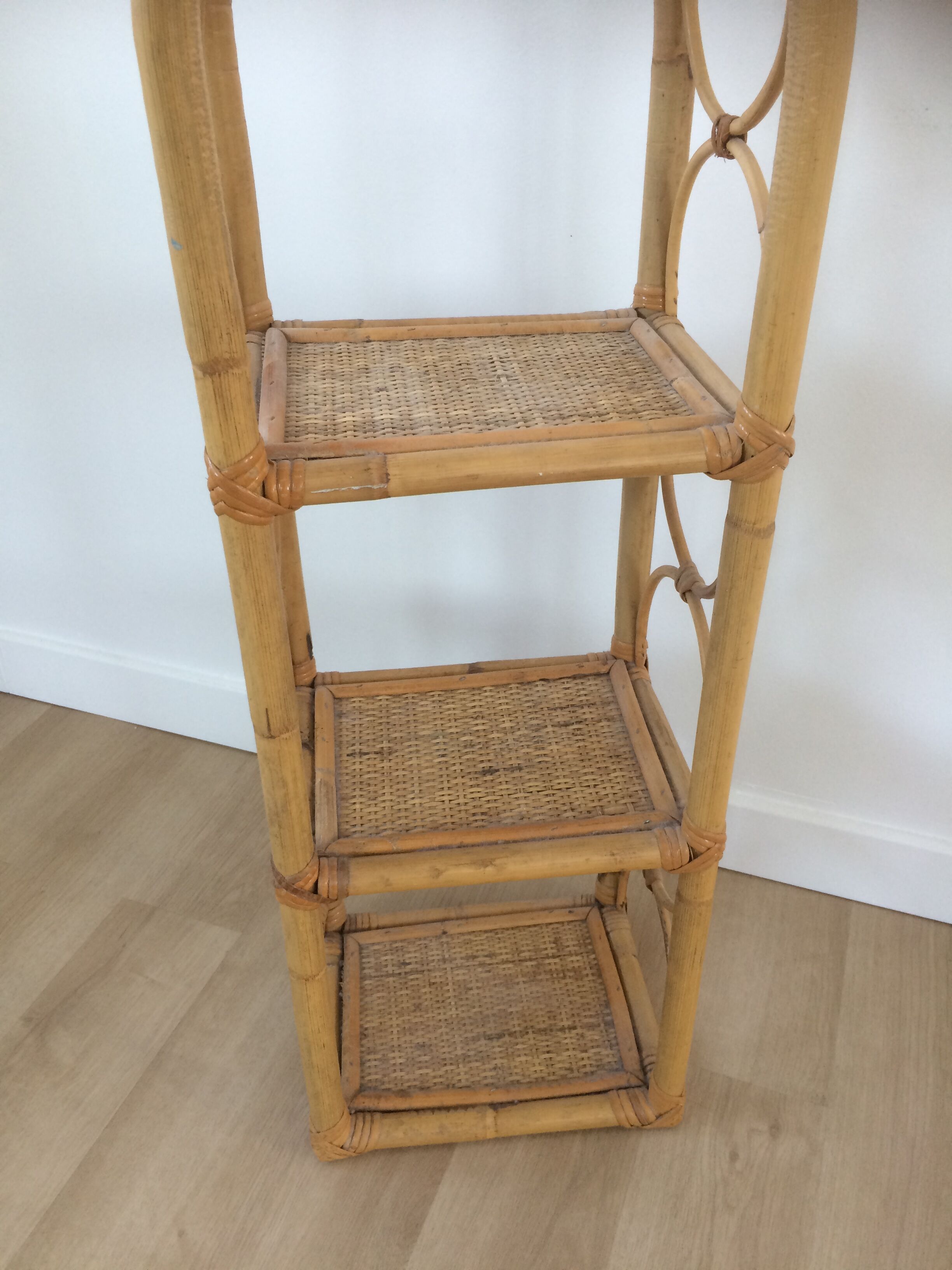 Vintage rattan shelf
