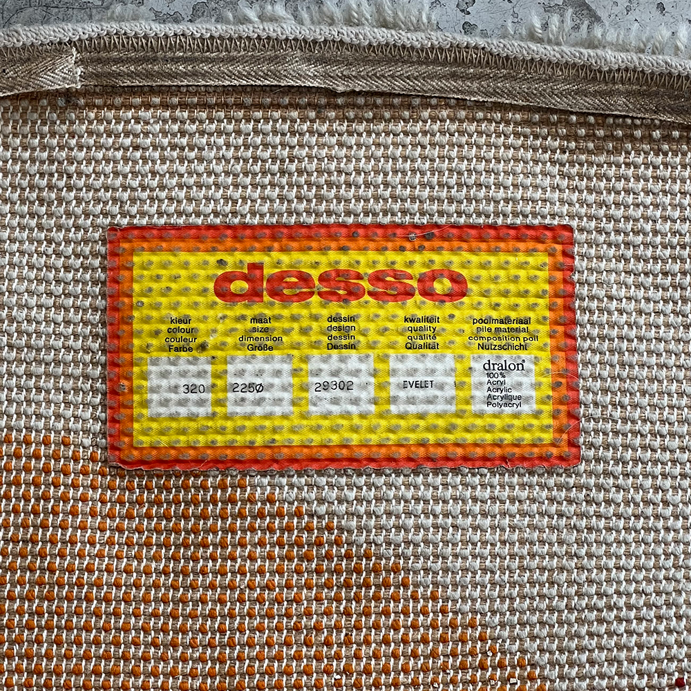 Psychedelic "Rya" carpet from Desso, Netherlands 70s.