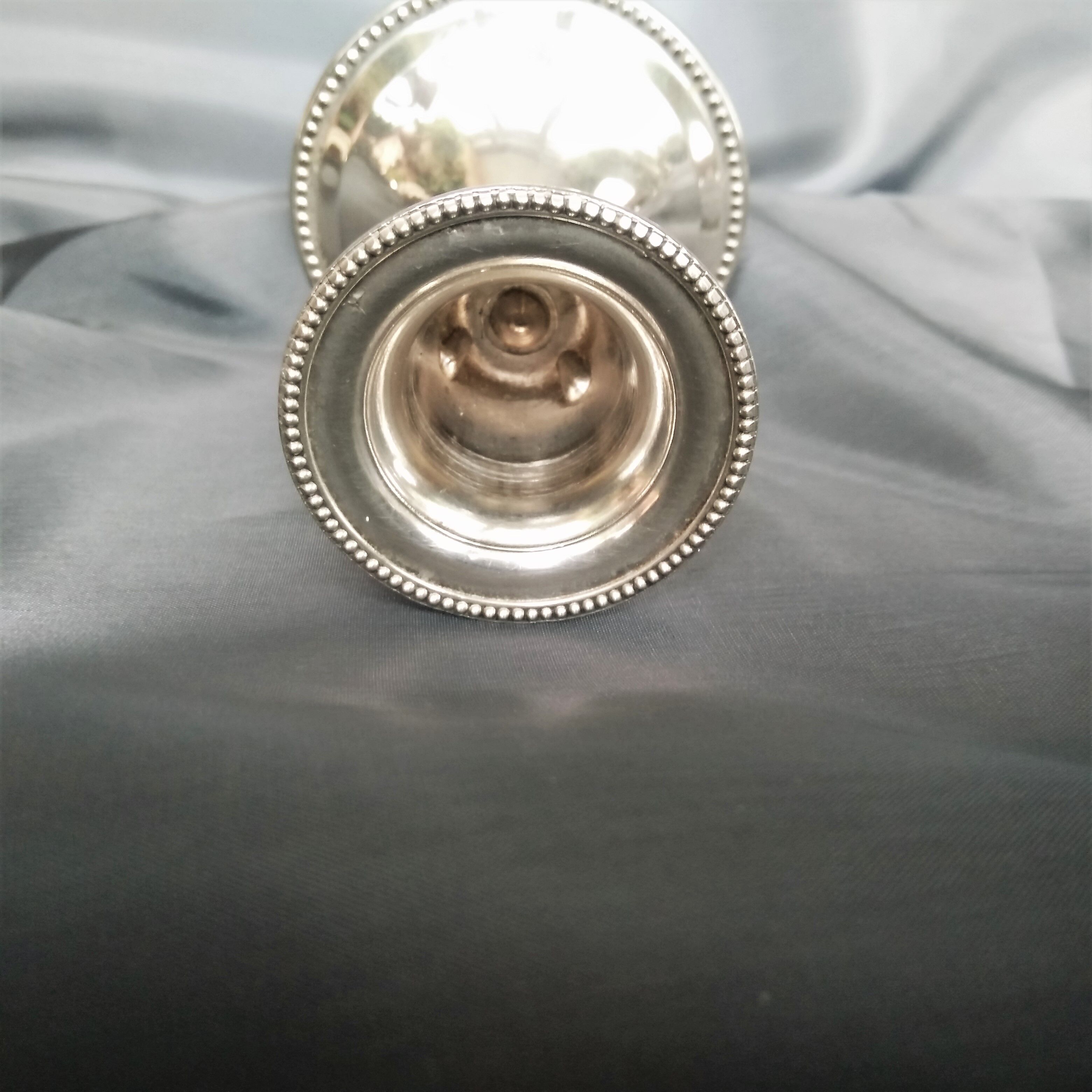Candle holder chrome chrome beaded decoration