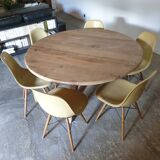 Round wooden table