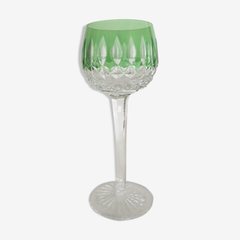 Crystal glass with white wine from alsace – roemer vert – saint-louis