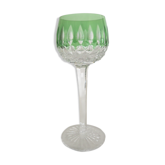 Crystal glass with white wine from alsace – roemer vert – saint-louis