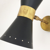 Italian black diabolo and brass sconces