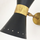 Italian black diabolo and brass sconces