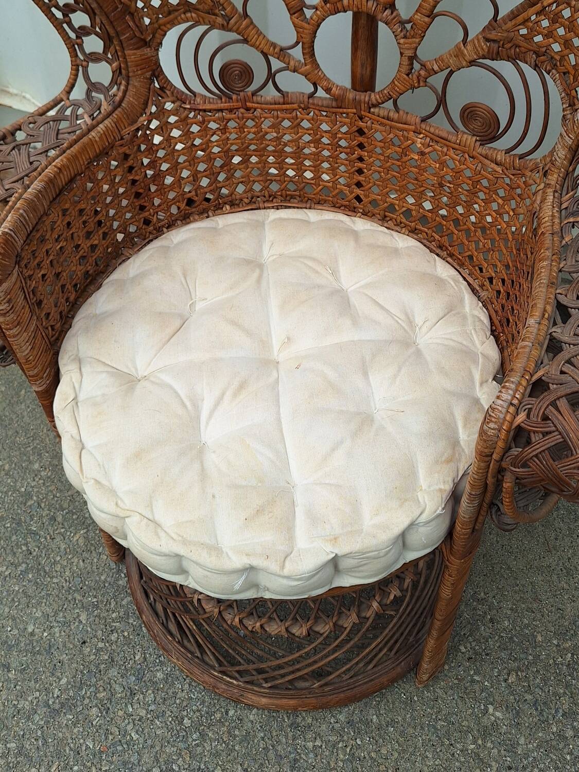 Emmanuelle armchair in Peacock rattan