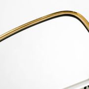 Heavy mid-century brass kidney-shaped wall mirror from Münchner Zierspiegel