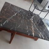 Tancani walnut and marble coffee table