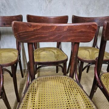 Set of 6 dining chairs, Thonet style, 1960s, Czechoslovakia