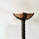 Pair of Arts & Crafts vintage antique candlesticks in wrought iron & copper