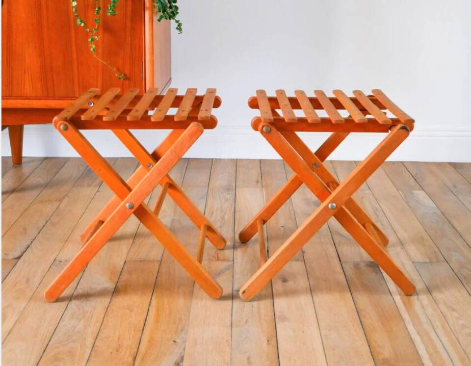 Pair of antique folding stools