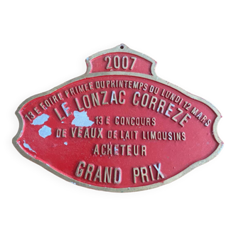 Agricultural competition plaque