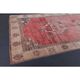 Vintage Turkish Oushak handmade pink cotton wool runner rug 163x370
