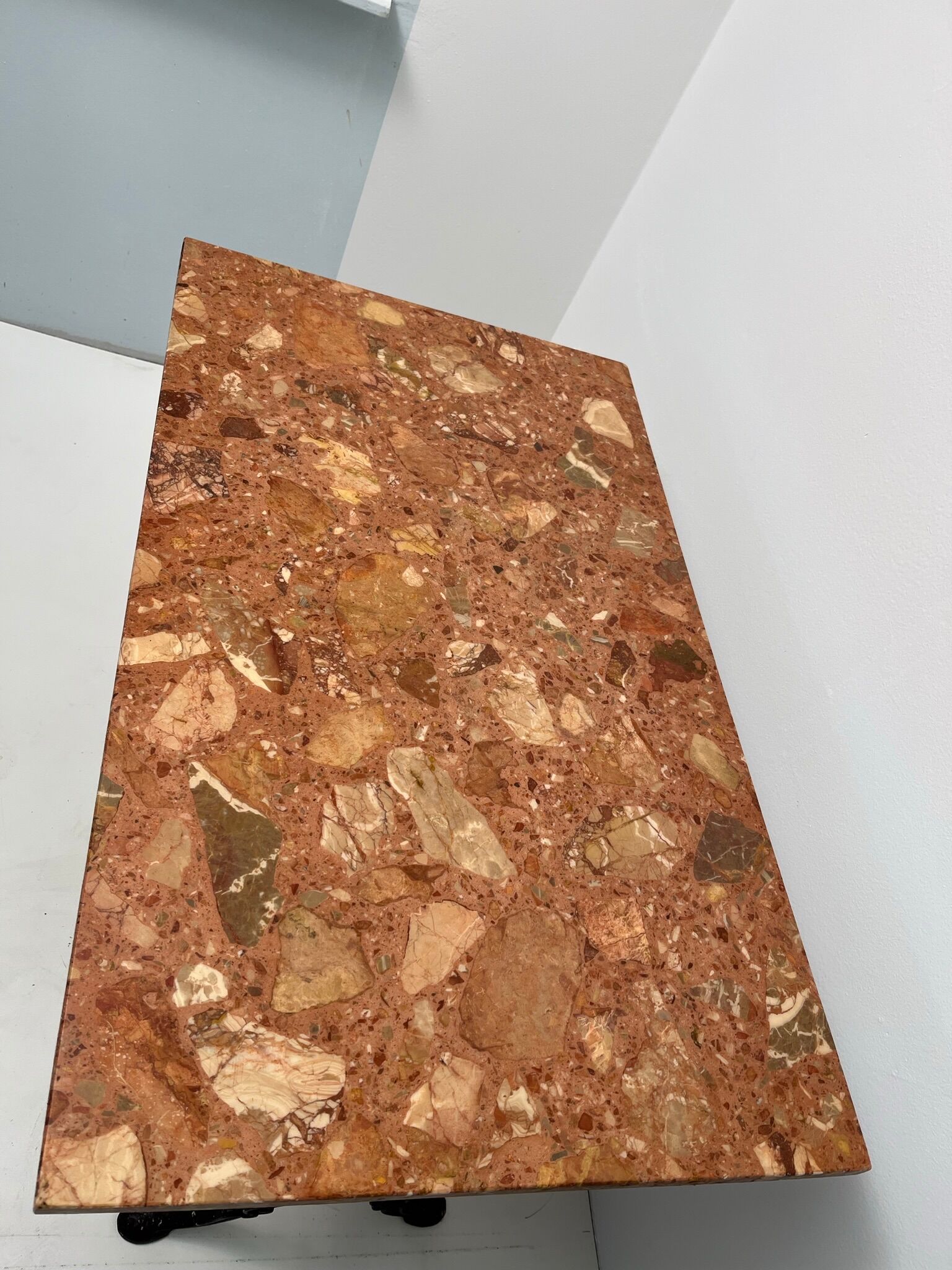 Pink marble bistro table from the early 20th century