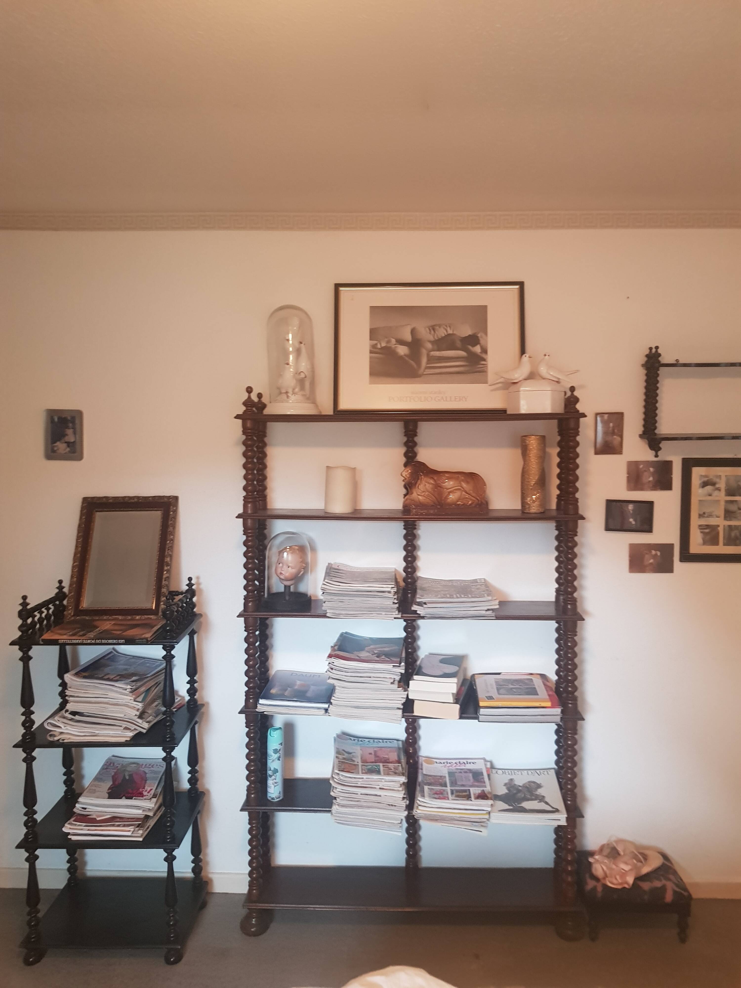 Turned wooden shelf