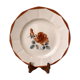 Round dish digoin sarreguemines model pink flowers years 30-40