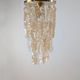 Italian Chandelier with Amber Caramel Murano Glass Leaves, 1970s