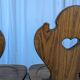 Set of 8 Farmhouse Tyrolean Chair with Heart Cutout Back / 1970s Vintage Di