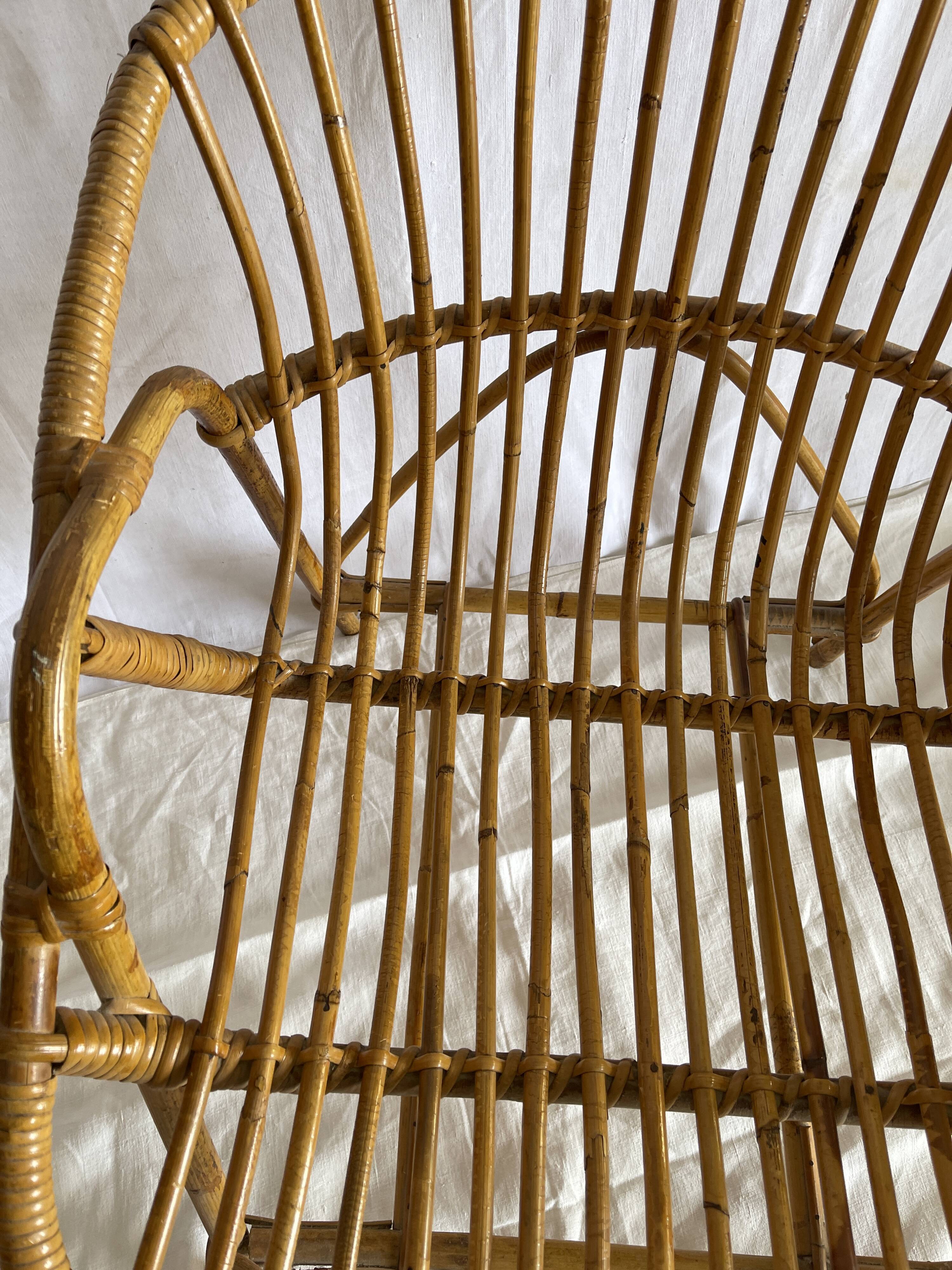 Pair of rattan basket chairs