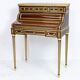 Louis XVI cylinder desk in mahogany and pink marble - circa 1860-1890
