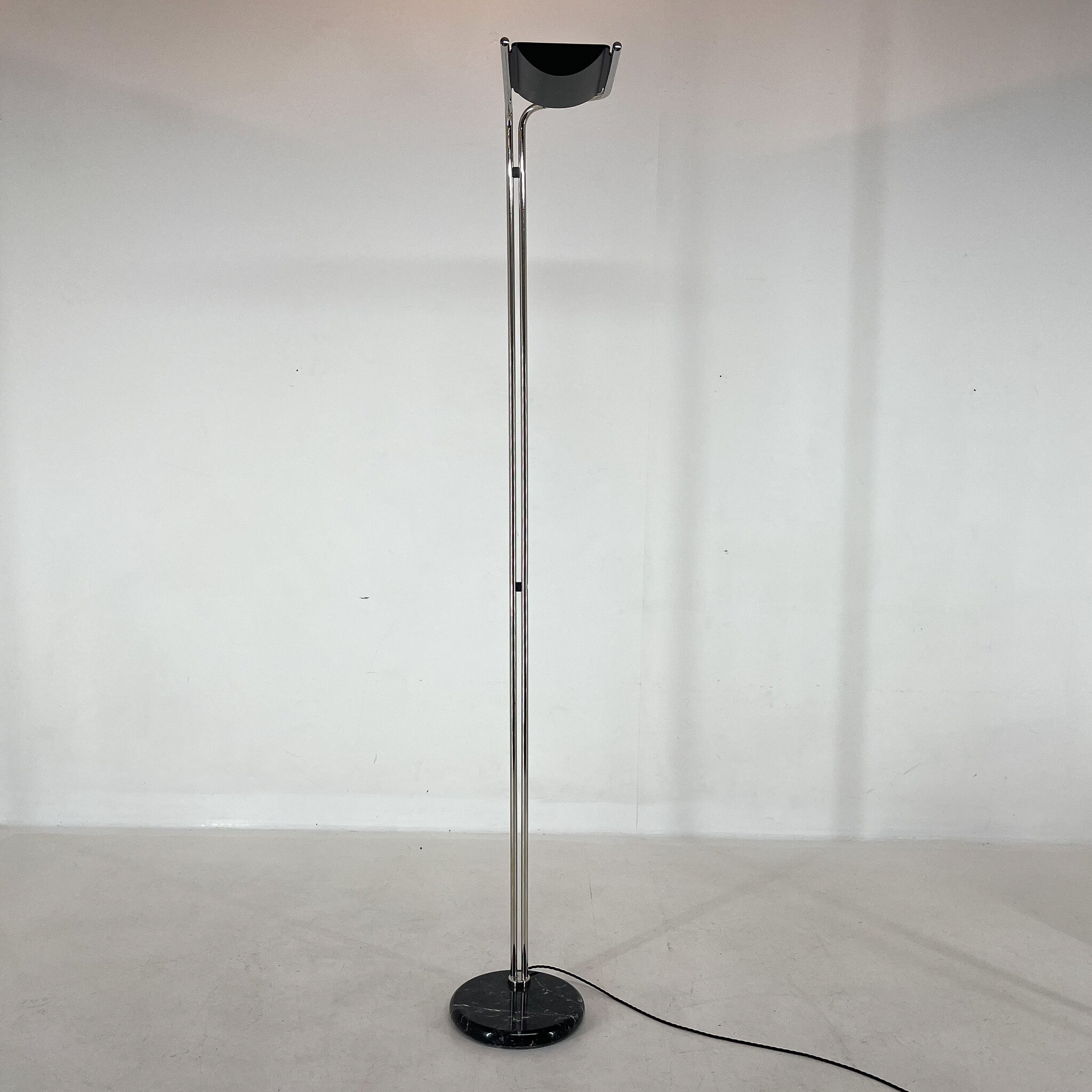 1970's Chrome & Marble Floor Lamp by Bruno Gecchelin for Guzzini, Italy