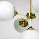 Lustre en laiton à 5 bras du milieu du siècle