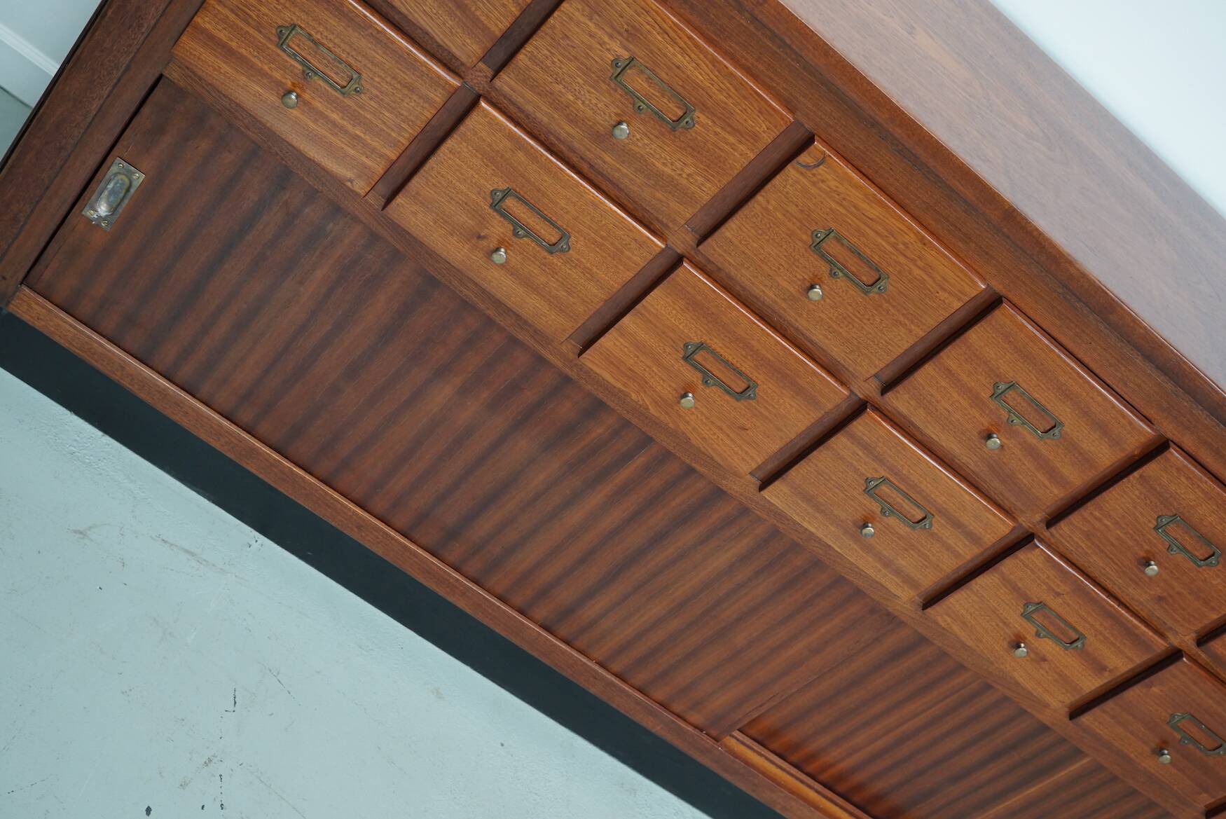 Vintage Mid-Century Dutch Hardwood Shop / Apothecary or Filing Cabinet