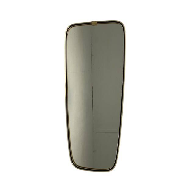 Miroir vintage avec bord en aluminium doré, années 1960