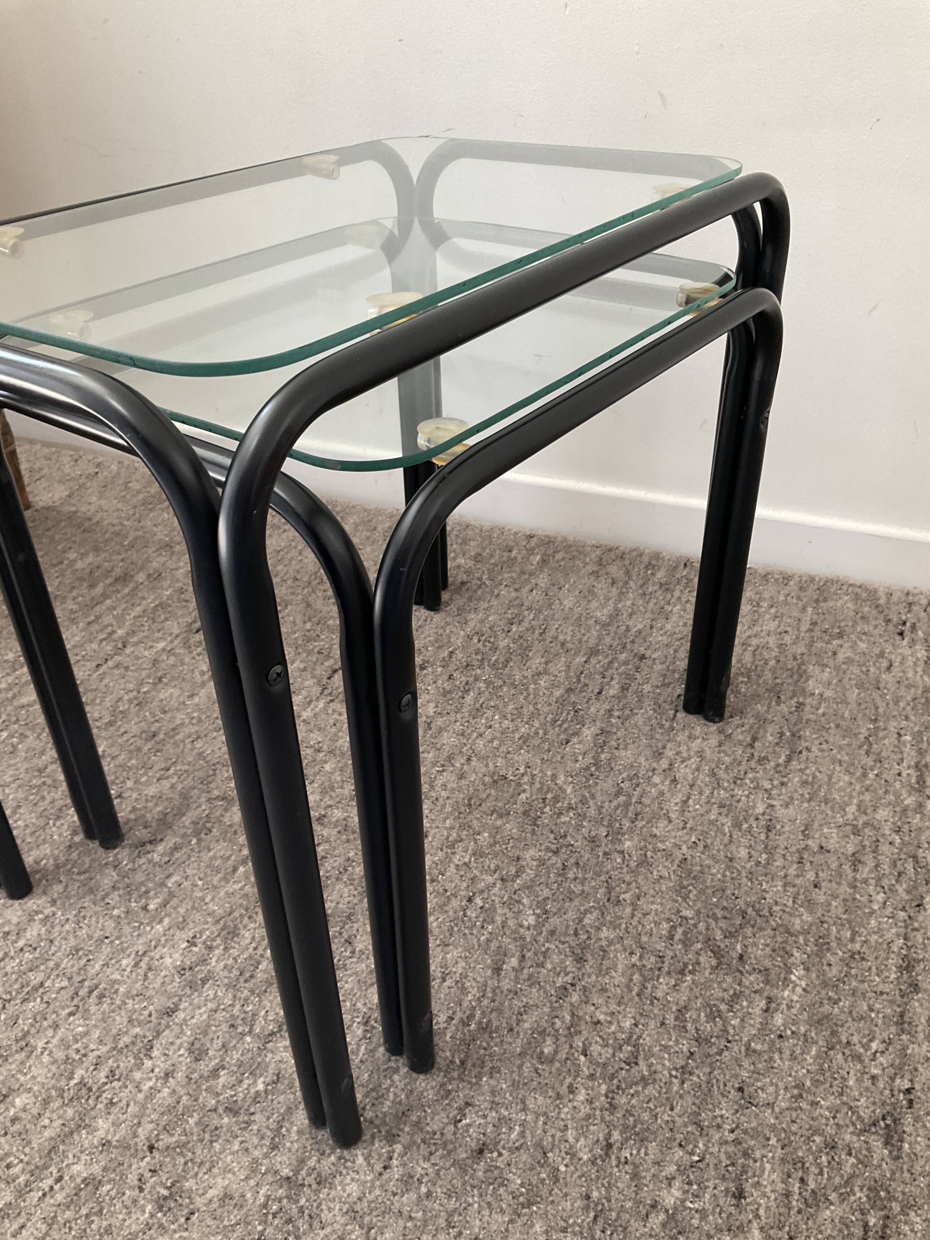 Pair of 2 vintage pull-out tables from the 70s-80s