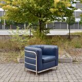 Zanotta Onda set Sofa & 2 Chairs blue leather